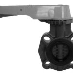 PVC-U Absperrklappe d 50 mit Handhebel und FKM-Dichtung