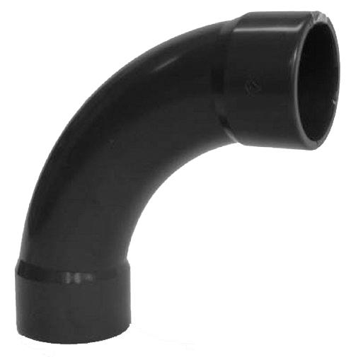 PVC-U Bogen 90 Grad mit 160 mm Durchmesser für große Rohrsysteme PVC-U Bogen 90 Grad d 160 mm mit SIV Klebemuffe für Wasser- und Abwasserleitungen