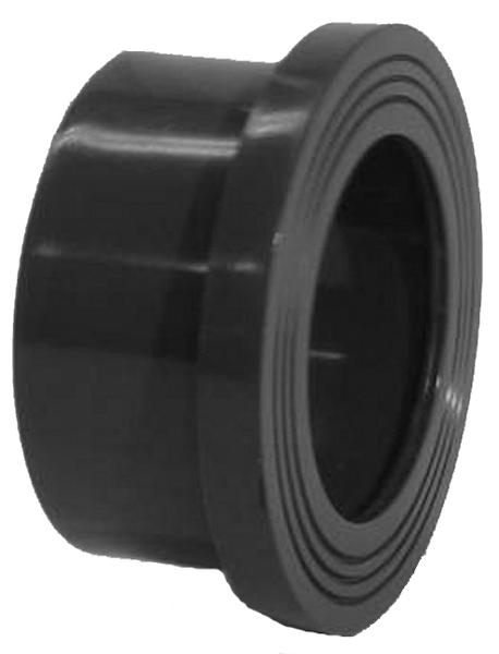 Gerillte PVC-U Bundbuchse d 50 mm mit Klebemuffe für Flanschverbindungen Gerillte PVC-U Bundbuchse d 50 mm mit Klebemuffe für Flanschverbindungen